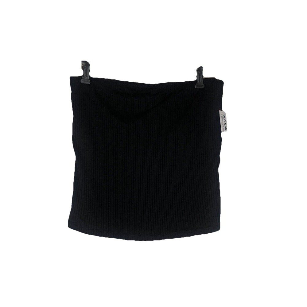 Old Navy Women's Large Black Ribbed Tube Top Strapless Tank NEW Shelf Bra
